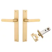 Osaka Lever Rectangular Backplate Passage Kit Brushed Brass