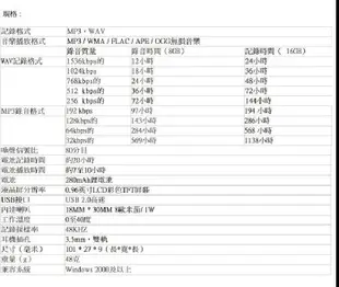 (TOP 3C家電館)含稅1年保固 LAXON 觸控式錄音筆DVR-V5 16G (有實體店面)