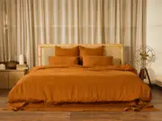 Cinnamon Linen Sheet Set - 100% French Flax Linen, King / Cinnamon