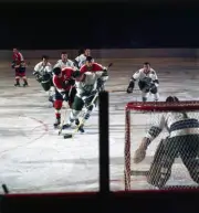 Oakland Seals Bill Hicke in action vs Philadelphia Flyers at the S- Old Photo