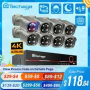 4K Security Camera Ultra HD 8MP POE NVR Two-Way Audio Face Detect Night Vision