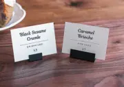 10 Black Display Name Tag Holder Food Label Card Menu Stand Restaurant Buffet