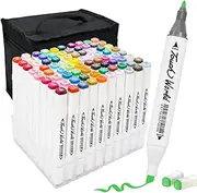 Alcohol Markers, 80 Color Art Marker Set, Alcohol Markers for Kids, Beginners, Artists, Double Tip Graphic Markers With Bucket Artist Kids Teen Back To School Gift Texters Kit