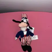 Walt Disney UNCLE SAM GOOFY PATRIOTIC Mini Bean Bag Plush America w Tags