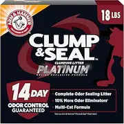 ARM & HAMMER Clump & Seal Multi-Cat Complete Odor Sealing Clumping Cat Litter with 14 Days of Odor Control, 18 lbs.