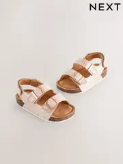 Pink Glitter Standard Fit (F) Corkbed Double Two Strap Sandals (E91480) | $33 - $37