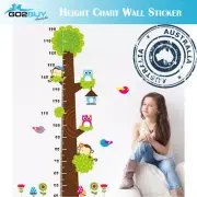 Wall Stickers Removable Owl Tree Monkey Height Kids Nursery Decal Growth Chart