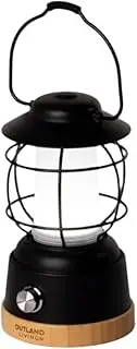 Outland Living Astra Rechargeable LED Lantern, Stepless Dimming, Warm & Cool Modes, 350 Lumens, 5200 mAh Battery, USB-C Fast Charge & Indicator, IPX4 Rated, Vintage Metal Cage