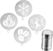 Generic Foam Latte Art Templates Baking Decorating Stencils Cake Decorating Kit for Mousse, 1 Jar