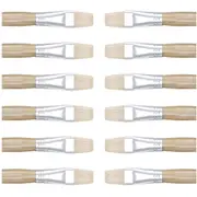 12x Jasart Soft Hog Bristle Flat Size 6 Art/Craft Paint/Colour Brush Series 579