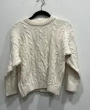 Jacadi Paris, cream color kids cable knit sweater, fisherman size 10 NWT