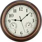 12 Inch Indoor Outdoor Wall Clock Waterproof with Temperature and Humi