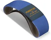 POWERTEC 3PK 4x36 Sanding Belts, 120 Grit Zirconia, 4 x 36 Inch Sanding Belts for Benchtop Belt and Disc Sander, Belt Sandpaper for Woodworking, Metal Grinding, Deburring, Rust Removal (443612Z-3)