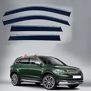 4Pcs Car Wind Deflectors for Skoda for Karoq Mk1-Nu7 2018 2019 2020 2021 2022 2023, Side Window Ventilated Visors Rain Deflector