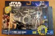 Star Wars Y-Wing Scout Bomber w/ Clone Trooper Pilot Action Figure Box Mint