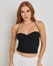 [Mooloola] Mooloola Women's Saski Halter Top in Black 0 Black