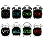 Desk Clock Bedside Table Clock LED Alarm Clock Twin Bell Clock Silent Operation