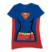 DC Comics Superman Supergirl Cape Costume Tee Shirt Blue Medium