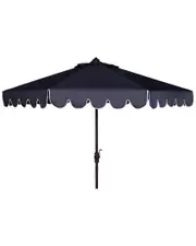 Safavieh Venice Single Scallop 9Ft Crank Outdoor Push Button Tilt Umbrella