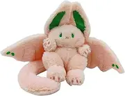 NatureMan 17.7inch Unique Bat Bunny Plush Pillow Kawaii Bat Rabbit Stuffed Animal,with Rabbit Ears and Bat Wings for Kids (Pink)