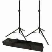 2 MR DJ SS300 Universal Folding Tripod PRO PA DJ Speaker Stand Road Carrying Bag