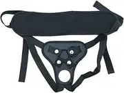 Adjustable Strap On Dildo Harness, Ferch Double Hole Pegging Harness Leather Soft Ring Belt for Male and Female (Black)