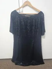 Cooper St Designer Black Sequin Minni Dress Size 16 New with Tags