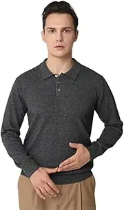 [Zadaos] Men's 100% Cashmere Sweater Pullover Casual Loose Knitted Large Top Underlay Jacket Shirt Dark Gray9 L