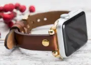 Brown Thin 38 40 42 44mm iWatch Wrist Strap for Apple Watch 1 2 3 4 Handmade