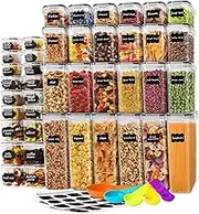 stusgo 42 Pack Airtight Food Storage Containers Set - Cereal Storage Containers for Kitchen Storage & Organisation with Lids & BPA Free Pantry Storage Containers Organiser