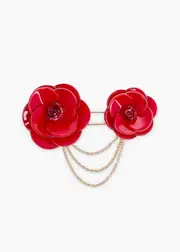 [Taking Shape] Taking Shape Red Flower Pin Brooch in RED - Women's Accessories Red
