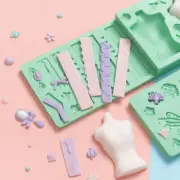 Silicone Fondant Mold Cake Baking Decor Mold Feather,Wedding Dress DIY Craft