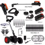 Electric Cordless Grass Trimmer Garden Lawn Cutter Brush Mower Whipper Snipper