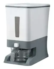 [UNBRANDED] Cereal Dispenser Rice Container 12kg in White/Grey