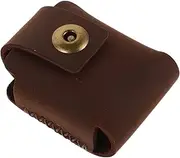 Sosoport Stylish Leather Lighter Holder Cowhide Case Storage Compartment for Travel Daily Use