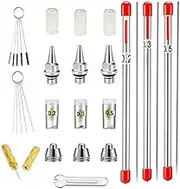 ABEST 24pcs Airbrush Replacement Parts Kit with Airbrush Nozzle,Needle,Nozzle Cap,Mini Wrench,Cap Protective Sleeve, Airbrush Cleaning Kit Replacement Part