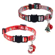 2pcs Adjustable Kitten Collar, Cat Collar with Bells Cute Holiday Cat Collar