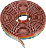 uxcell 1 Pcs 6 Pin Flat Rainbow Ribbon Cable 6.6 ft 1.27mm Pitch Breadboard Jumper Wires for Electronic Projects