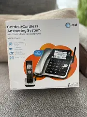 AT&T CL84102 Corded / Cordless Phone DECT 6.0 Answering Machine Base NEW