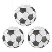 3 Pcs 10" Soccer Paper Lantern Hanging Chinese/Japanese Decor Black/White
