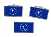Chuuk (Micronesia) Flag Cufflink and Tie Pin Set