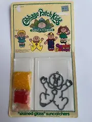 Vtg Cabbage Patch Kids Baby Suncatcher kit-Makit Bakit 1984 stained glass look