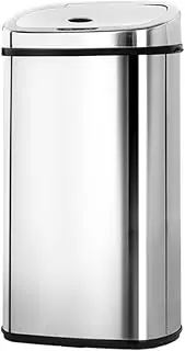 Devanti Rubbish Bin 50L Sensor White Steel Body Kitchen Trash Bins, Home Appliance, Senor-Operated Liner Holder Fully Closed Lid Fingerprint Resistant