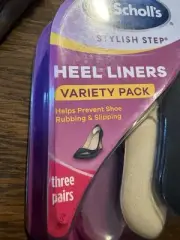 3 PAIR DR SCHOLLS STYLISH STEP HEEL LINERS VARIETY PACK PREVENT SHOE RUBBING NEW