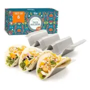 Stainless Steel Taco Holder, Taco Stands with Handles, Dishwasher and Set of 6