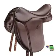Bates Pony Show+ Demo Saddle with CAIR Long Flap Brown 15" FREE POSTAGE ANYWH...