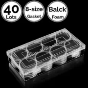 40 Pack 1.81 INCH 46 mm Coin Capsule Holder w/ 17/20/25/27/30/35/40/46mm Gaskets