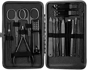 Nail Clipper Set Grooming Kit Manicure Pedicure Scissor Tweezer Nail Tools Set With Black Stainless Steel Nail Clipper Cutter Trimmer Earpick Manicure Set