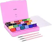 HIMI Gouache Paint, Set of 24 Colors×30ml with Paint Brushes, Unique Jelly Cup Design, Non Toxic for Artist, Student & Beginners, Gouache Watercolor Painting(Pink)…