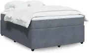 Box Spring Bed with Mattress Dark Grey Queen Velvet,Beds & Bed Frames 84.8KG-3285706